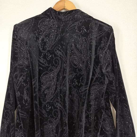 Vintage R&K Evening Blazer Jacket Womens 6 Black Sequence Formal Party Business - Picture 14 of 14